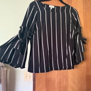Lucky Brand Black and White Striped Blouse